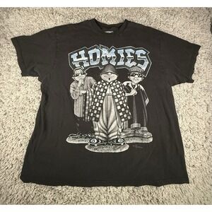 Homies‎ Signature Black T-Shirt Adult 2XL DGA Tees 100% Cotton Distressed